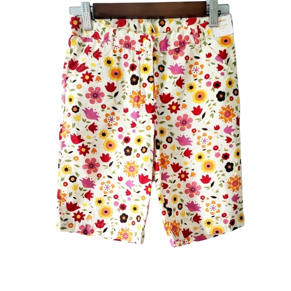 Gymboree Floral Print Cropped Pants/Long Shorts New with Tags
